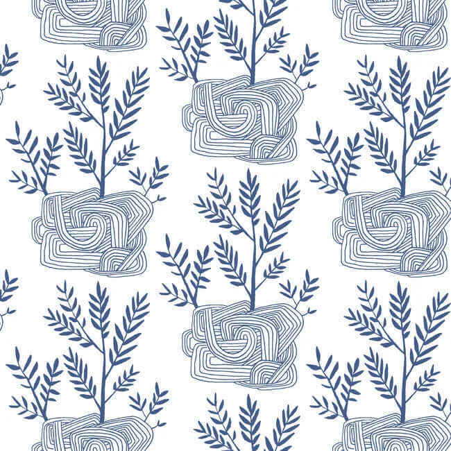 York Wallcoverings Seedlings wallpaper, color Blue, SKU PSW1228RL