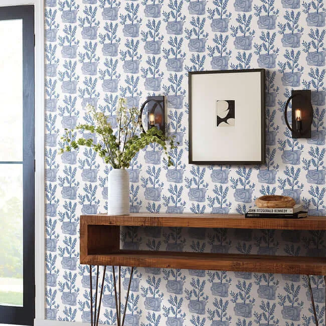 York Wallcoverings Seedlings wallpaper, color Blue, SKU PSW1228RL