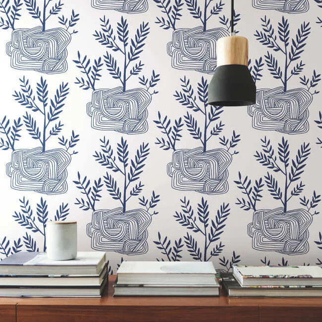 York Wallcoverings Seedlings - Blue Wallpaper | Buy Online York Wallcoverings Seedlings wallpaper, color Blue, SKU PSW1228RL