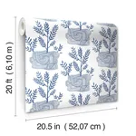 York Wallcoverings Seedlings - Blue Wallpaper | Buy Online York Wallcoverings Seedlings wallpaper, color Blue, SKU PSW1228RL