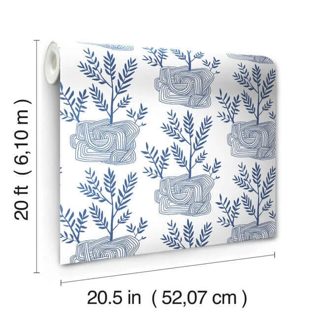 York Wallcoverings Seedlings - Blue Wallpaper | Buy Online York Wallcoverings Seedlings wallpaper, color Blue, SKU PSW1228RL