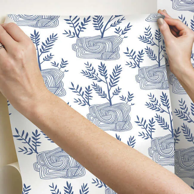 York Wallcoverings Seedlings - Blue Wallpaper | Buy Online York Wallcoverings Seedlings wallpaper, color Blue, SKU PSW1228RL