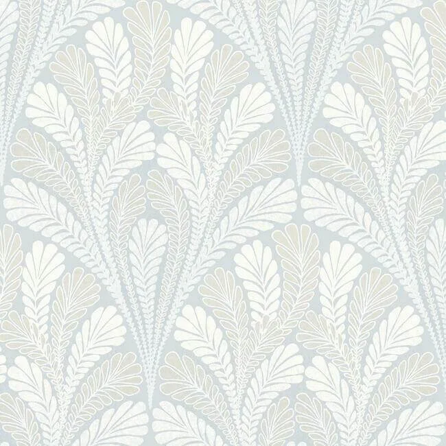 York Wallcoverings Shell Damask wallpaper, color Blue, SKU DM5021