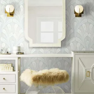 York Wallcoverings Shell Damask wallpaper, color Blue, SKU DM5021