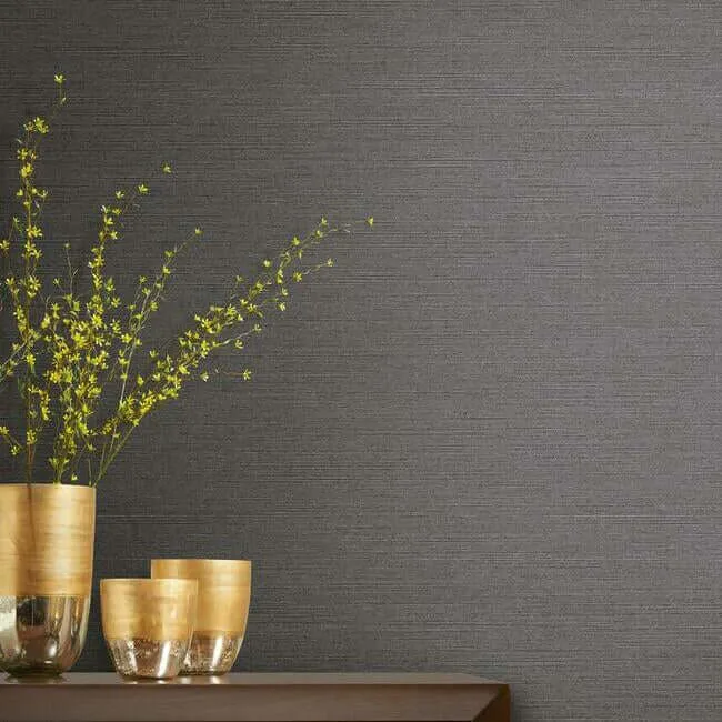 York Wallcoverings Shining Sisal Grasscloth wallpaper, color Grey Metallic, SKU Y6200901