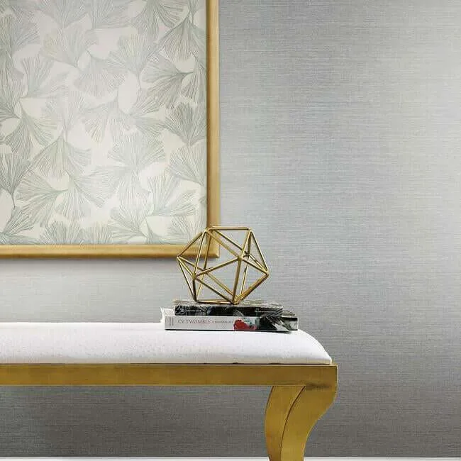 York Wallcoverings Shining Sisal Grasscloth wallpaper, color Silver Metallic, SKU DD3731