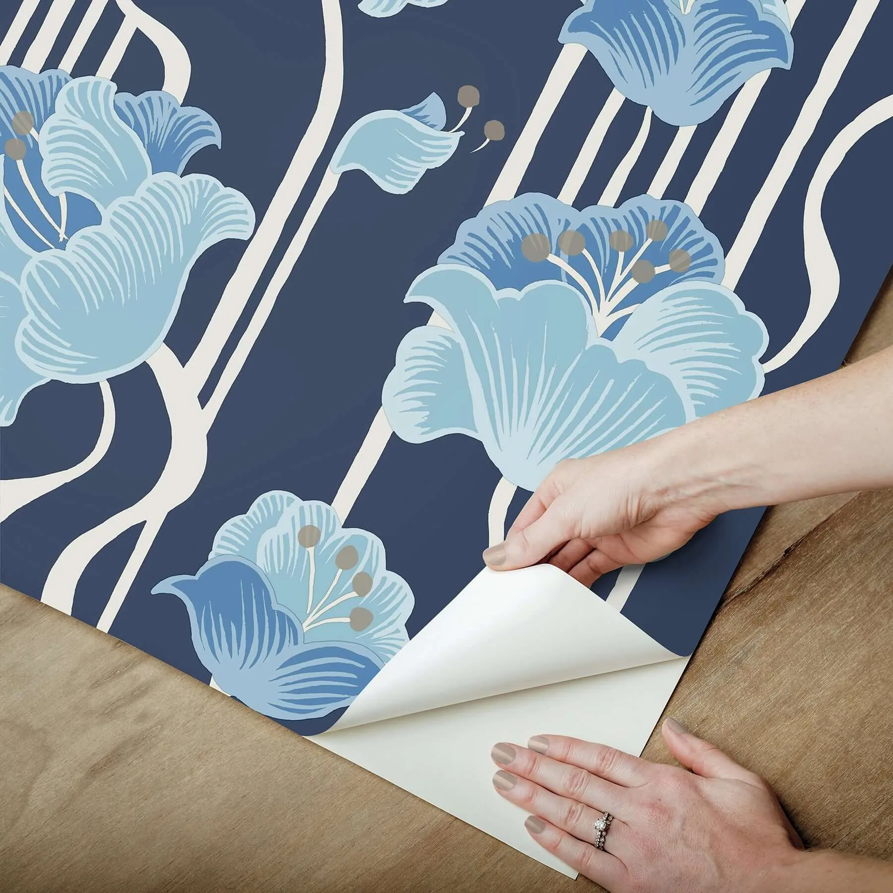 York Wallcoverings Shirley - Blue Wallpaper | Buy Online York Wallcoverings Shirley wallpaper, color Blue, SKU PSW1569RL