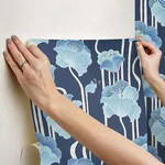York Wallcoverings Shirley - Blue Wallpaper | Buy Online York Wallcoverings Shirley wallpaper, color Blue, SKU PSW1569RL