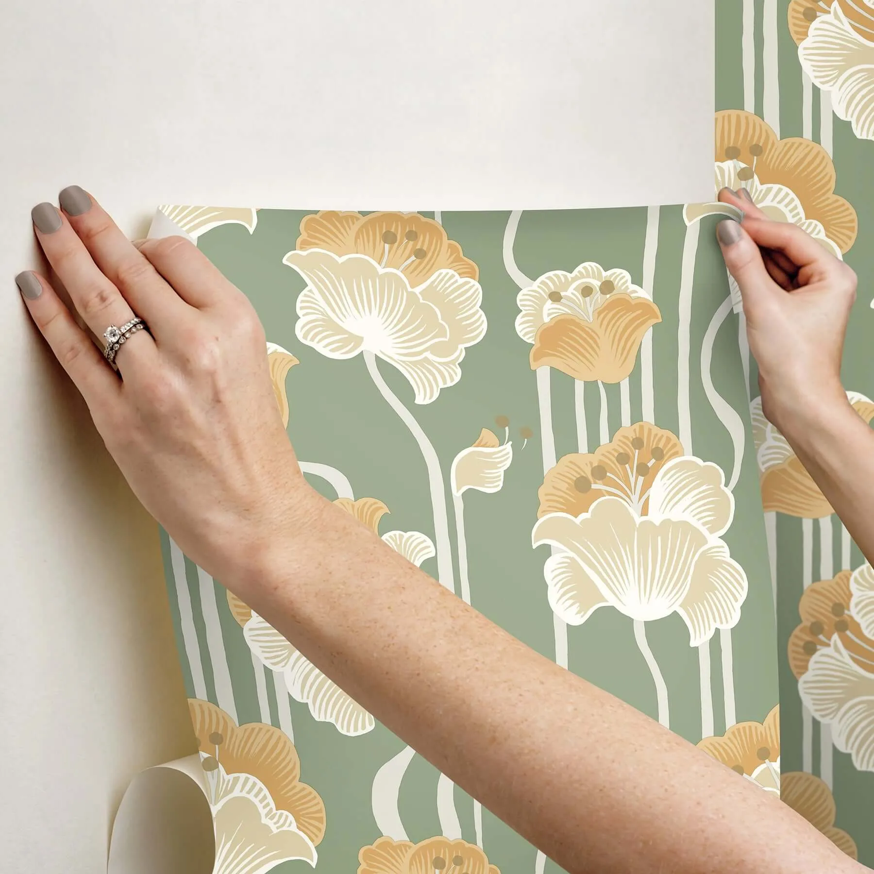 York Wallcoverings Shirley - Green Wallpaper | Buy Online York Wallcoverings Shirley wallpaper, color Green, SKU PSW1570RL