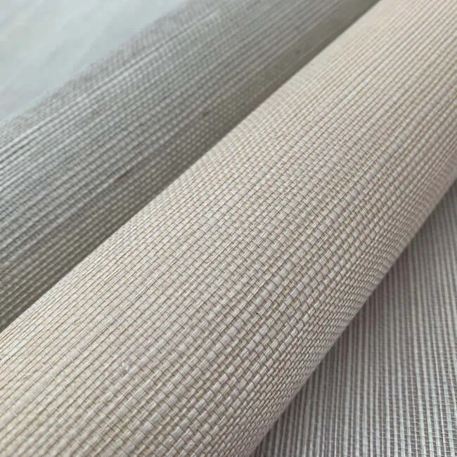 York Wallcoverings Sisal Grasscloth wallpaper, color Grey & Taupe, SKU NZ0791