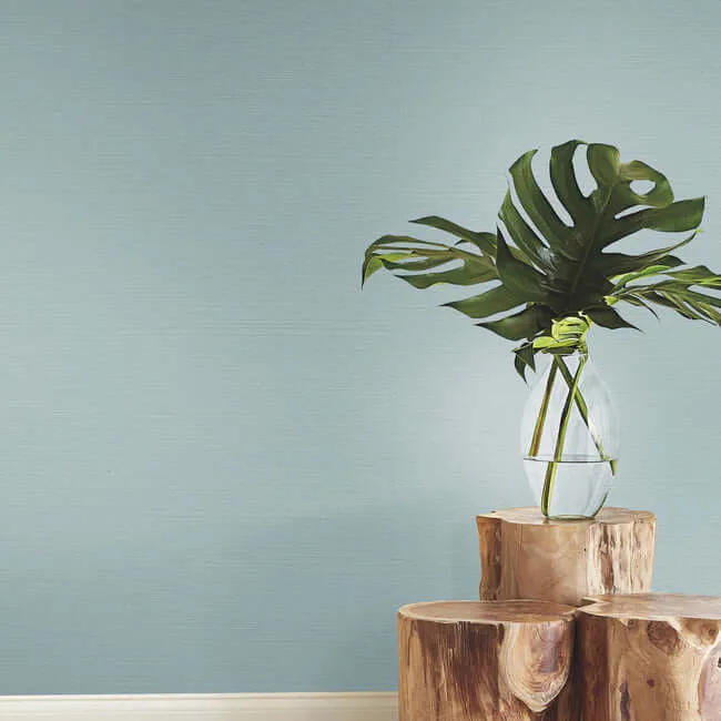 York Wallcoverings Makasa Sisal wallpaper, color Aquamarine, SKU VX2269