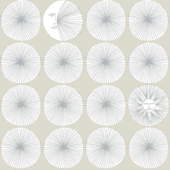 York Wallcoverings Soho Starburst wallpaper, color Silver, SKU PSW1216RL