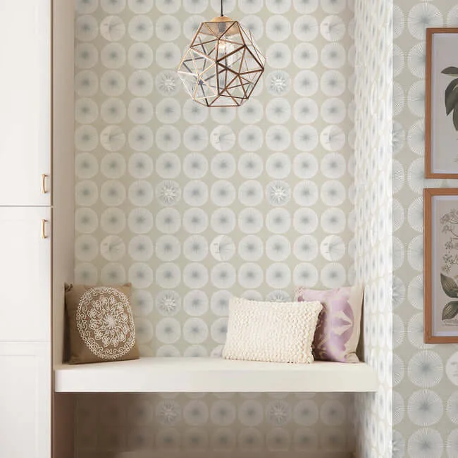 York Wallcoverings Soho Starburst - Silver Wallpaper | Buy Online York Wallcoverings Soho Starburst wallpaper, color Silver, SKU PSW1216RL