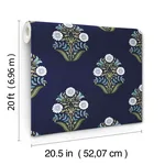 York Wallcoverings Sophie wallpaper, color Navy, SKU PSW1576RL