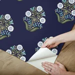 York Wallcoverings Sophie wallpaper, color Navy, SKU PSW1576RL