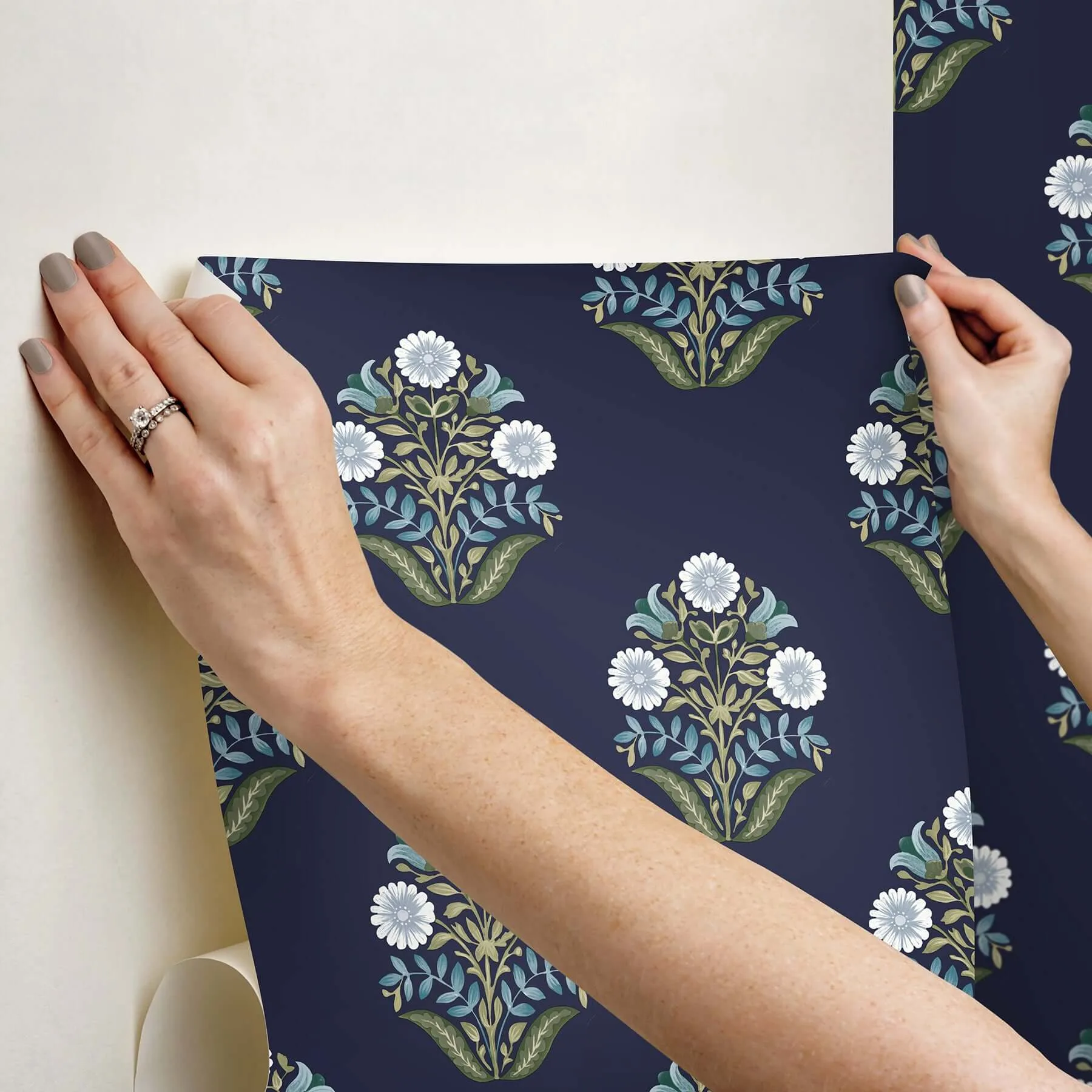 York Wallcoverings Sophie - Navy Wallpaper | Buy Online York Wallcoverings Sophie wallpaper, color Navy, SKU PSW1576RL
