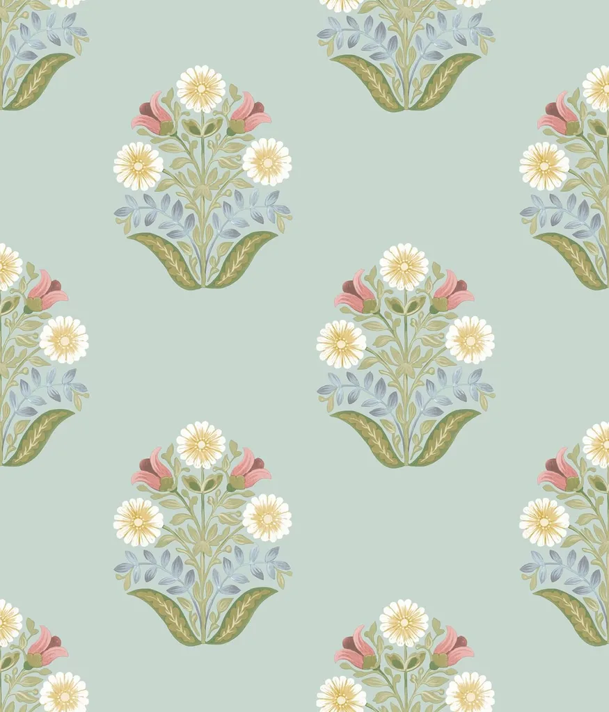 York Wallcoverings Sophie wallpaper, color Aqua, SKU PSW1578RL