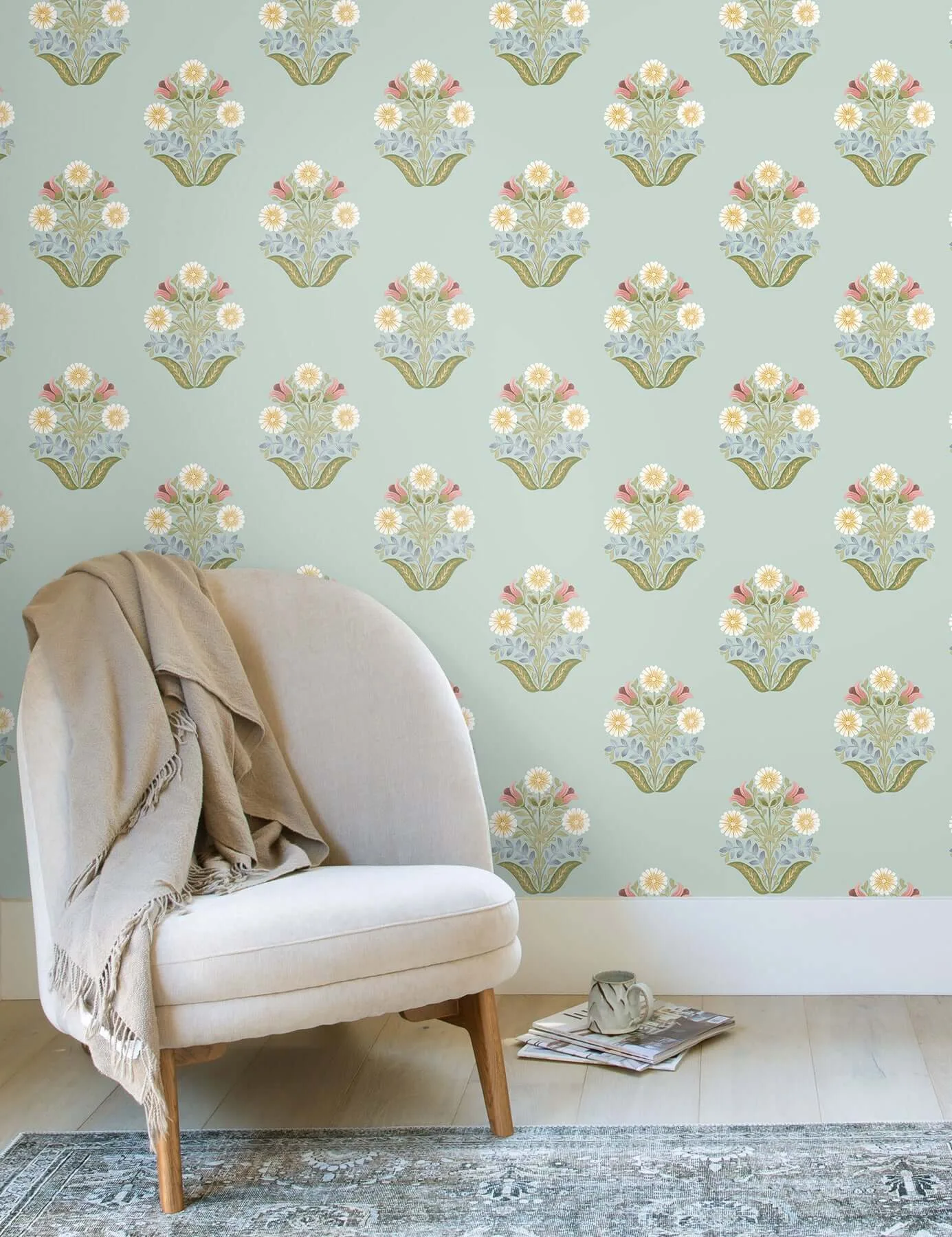York Wallcoverings Sophie wallpaper, color Aqua, SKU PSW1578RL