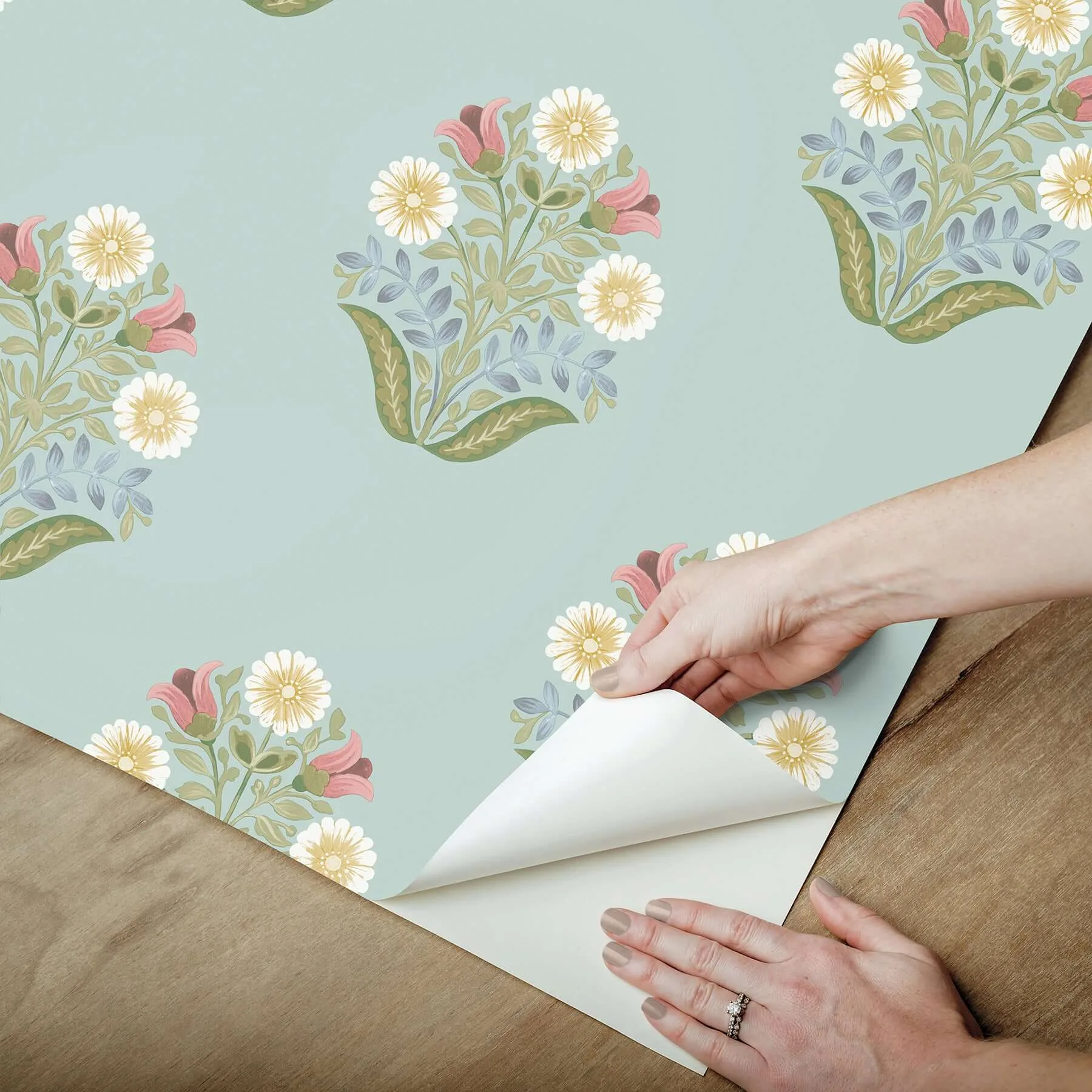 York Wallcoverings Sophie wallpaper, color Aqua, SKU PSW1578RL