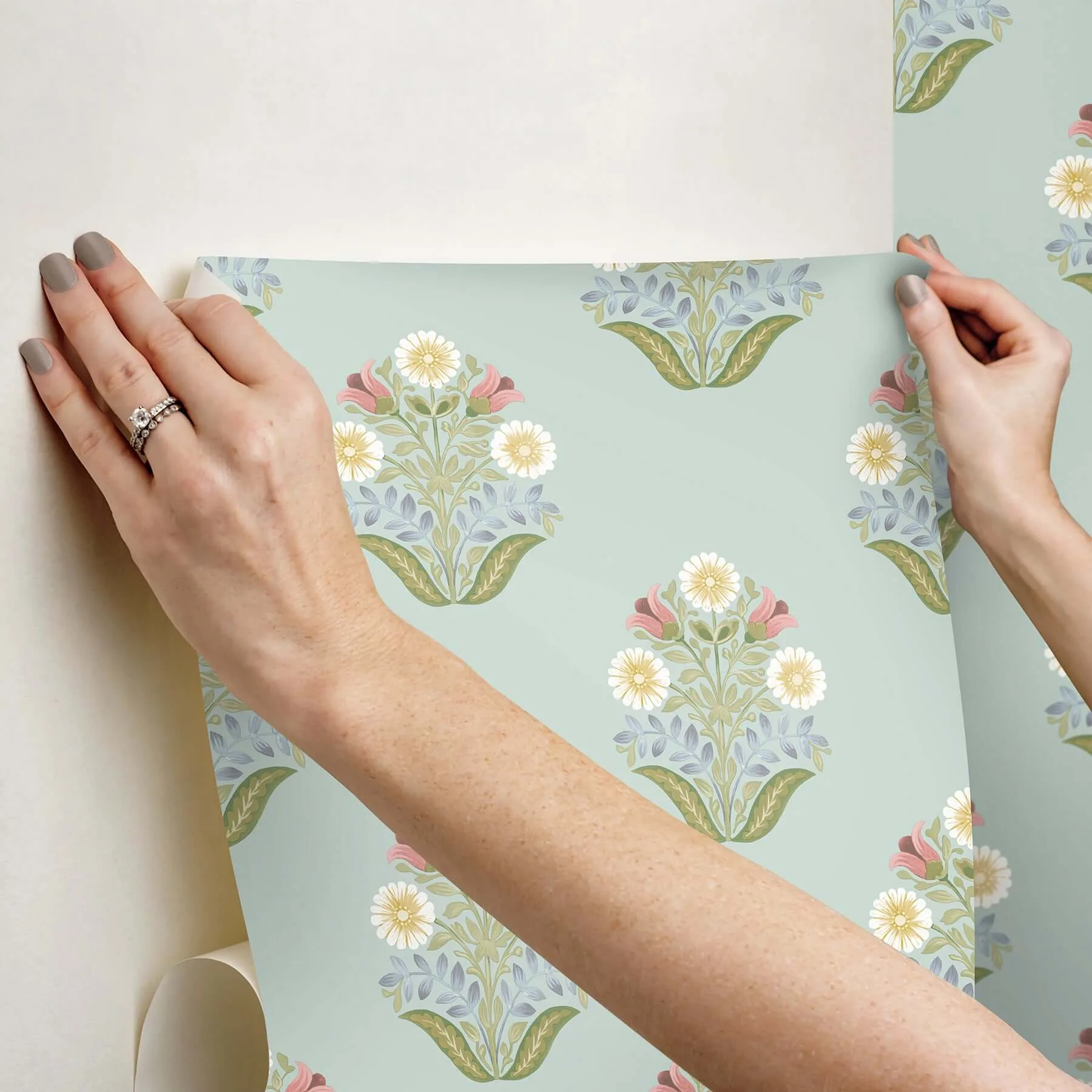 York Wallcoverings Sophie wallpaper, color Aqua, SKU PSW1578RL