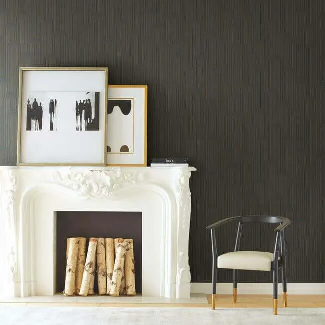 York Wallcoverings Speakeasy wallpaper, color Black Metallic, SKU CA1540