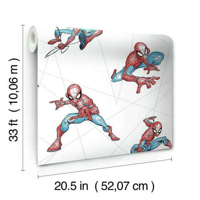 York Wallcoverings Spider-Man Fracture wallpaper, color Blue & Grey, SKU DI0939
