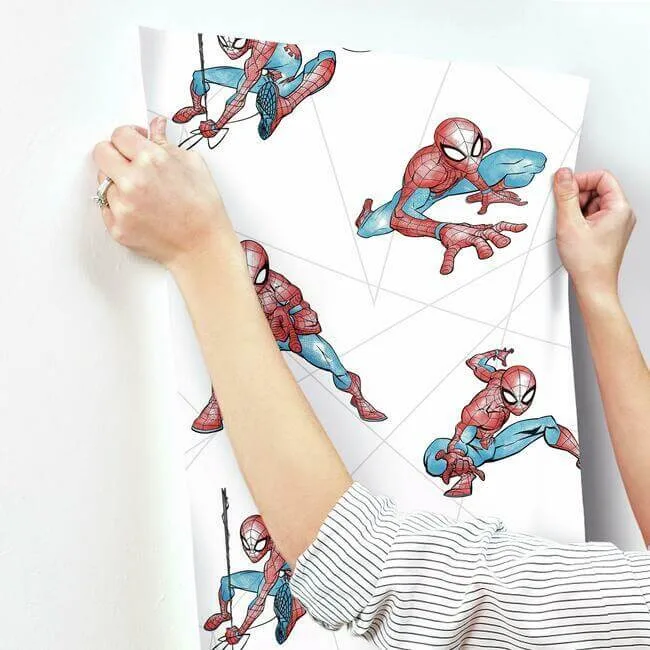 York Wallcoverings Spider-Man Fracture wallpaper, color Blue & Grey, SKU DI0939