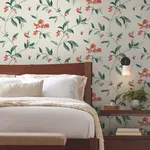 York Wallcoverings Springtime wallpaper, color Beige & Orange, SKU GO8284
