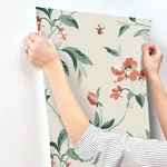 York Wallcoverings Springtime wallpaper, color Beige & Orange, SKU GO8284