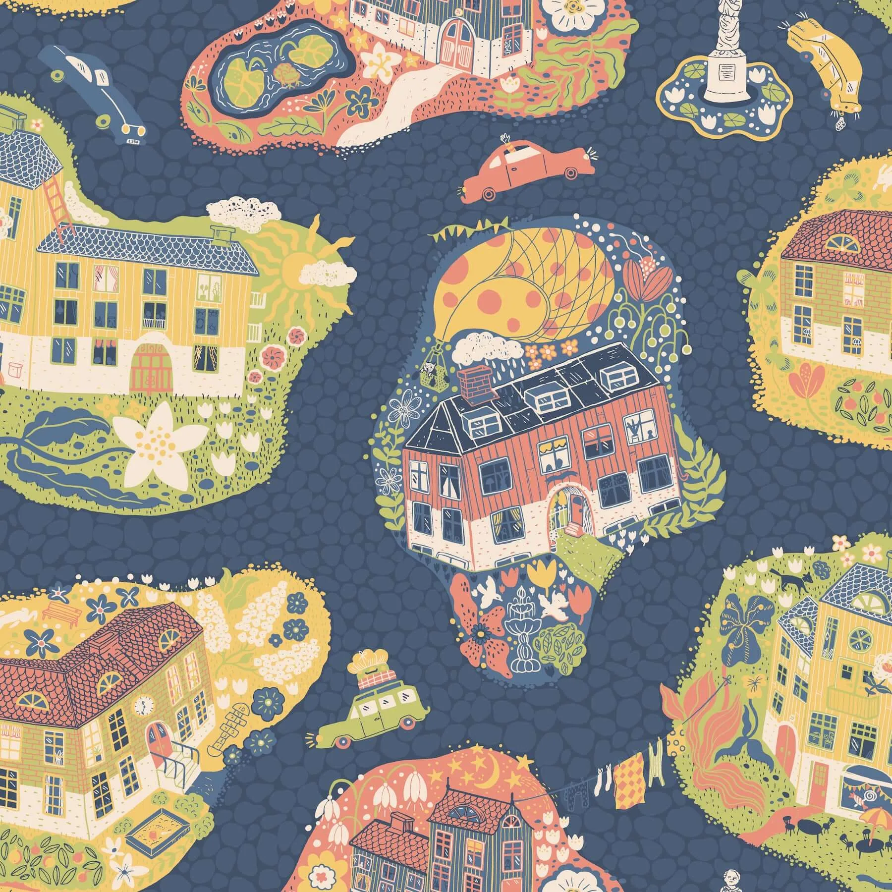 York Wallcoverings Staden wallpaper, color Dark Blue, SKU MB29010