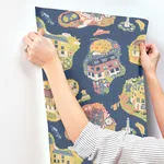 York Wallcoverings Staden - Dark Blue Wallpaper | Buy Online York Wallcoverings Staden wallpaper, color Dark Blue, SKU MB29010