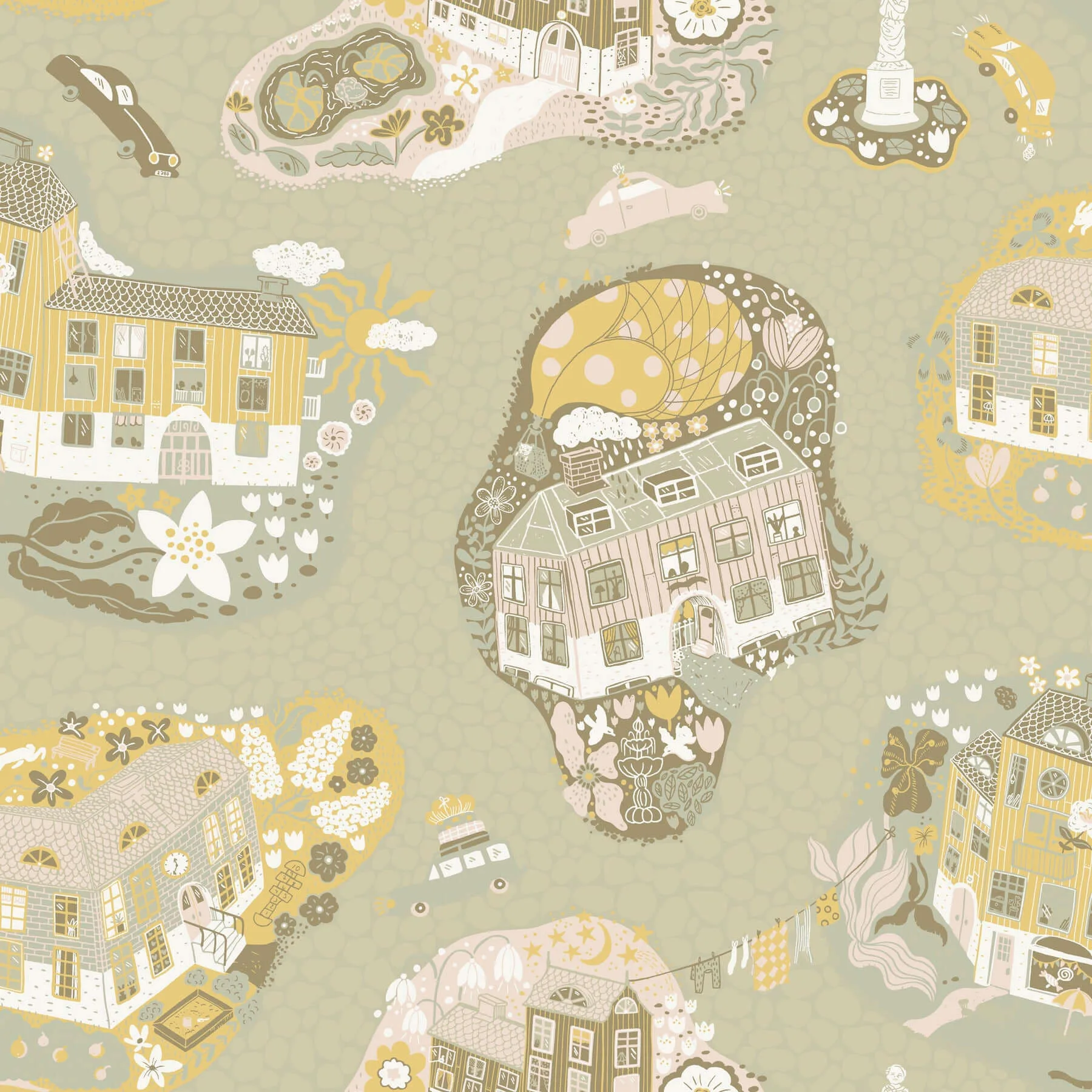 York Wallcoverings Staden wallpaper, color Mustard, SKU MB29008