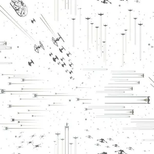 York Wallcoverings Star Wars: Galactic Battles wallpaper, color Black & White, SKU DI0952