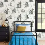 York Wallcoverings Star Wars: The Rise of Skywalker, Droids! wallpaper, color Black & White, SKU DI0947