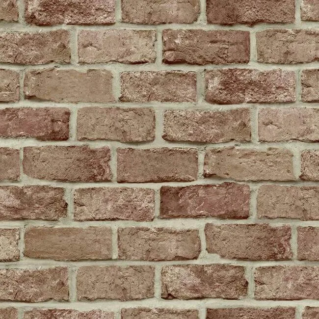 York Wallcoverings Stretcher Brick wallpaper, color Red, SKU PSW1306RL