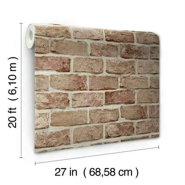 York Wallcoverings Stretcher Brick - Red Wallpaper | Buy Online York Wallcoverings Stretcher Brick wallpaper, color Red, SKU PSW1306RL