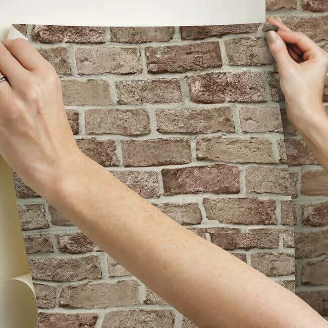 York Wallcoverings Stretcher Brick - Red Wallpaper | Buy Online York Wallcoverings Stretcher Brick wallpaper, color Red, SKU PSW1306RL