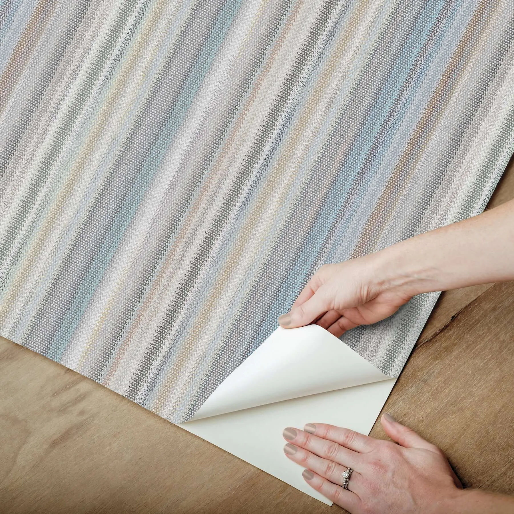 York Wallcoverings Striped Sunset wallpaper, color Blue Grey, SKU PSW1634RL
