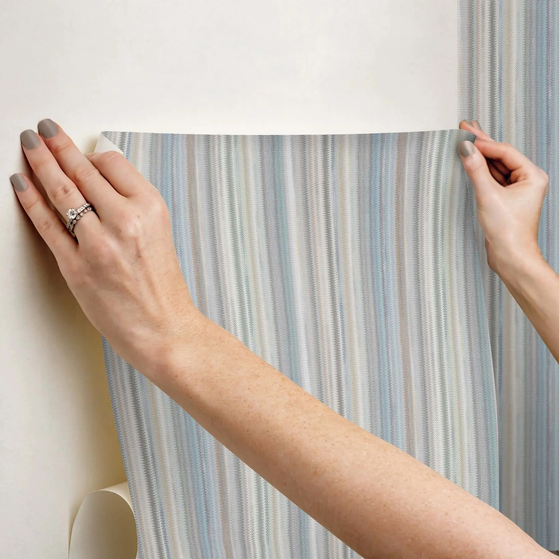 York Wallcoverings Striped Sunset wallpaper, color Blue Grey, SKU PSW1634RL