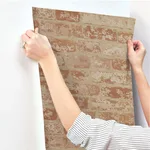 York Wallcoverings Up the Wall wallpaper, color Red & Taupe, SKU BZ9206