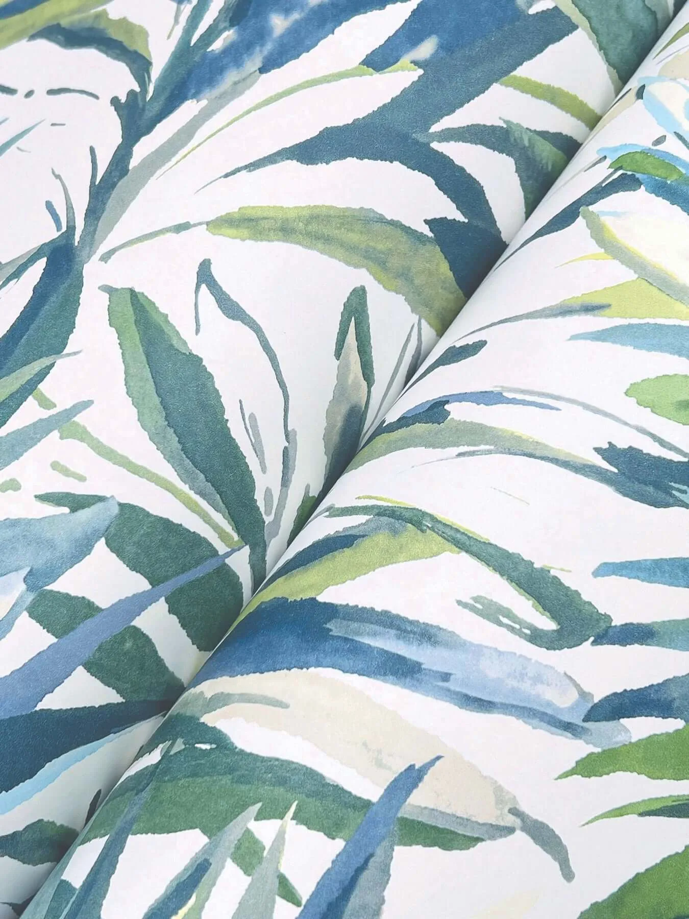 York Wallcoverings Swaying Palms - Green & Blue Wallpaper | Buy Online York Wallcoverings Swaying Palms wallpaper, color Green & Blue, SKU GN2544