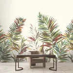 York Wallcoverings Swaying Palms wallpaper, color Rouge & Mink, SKU GN2545M