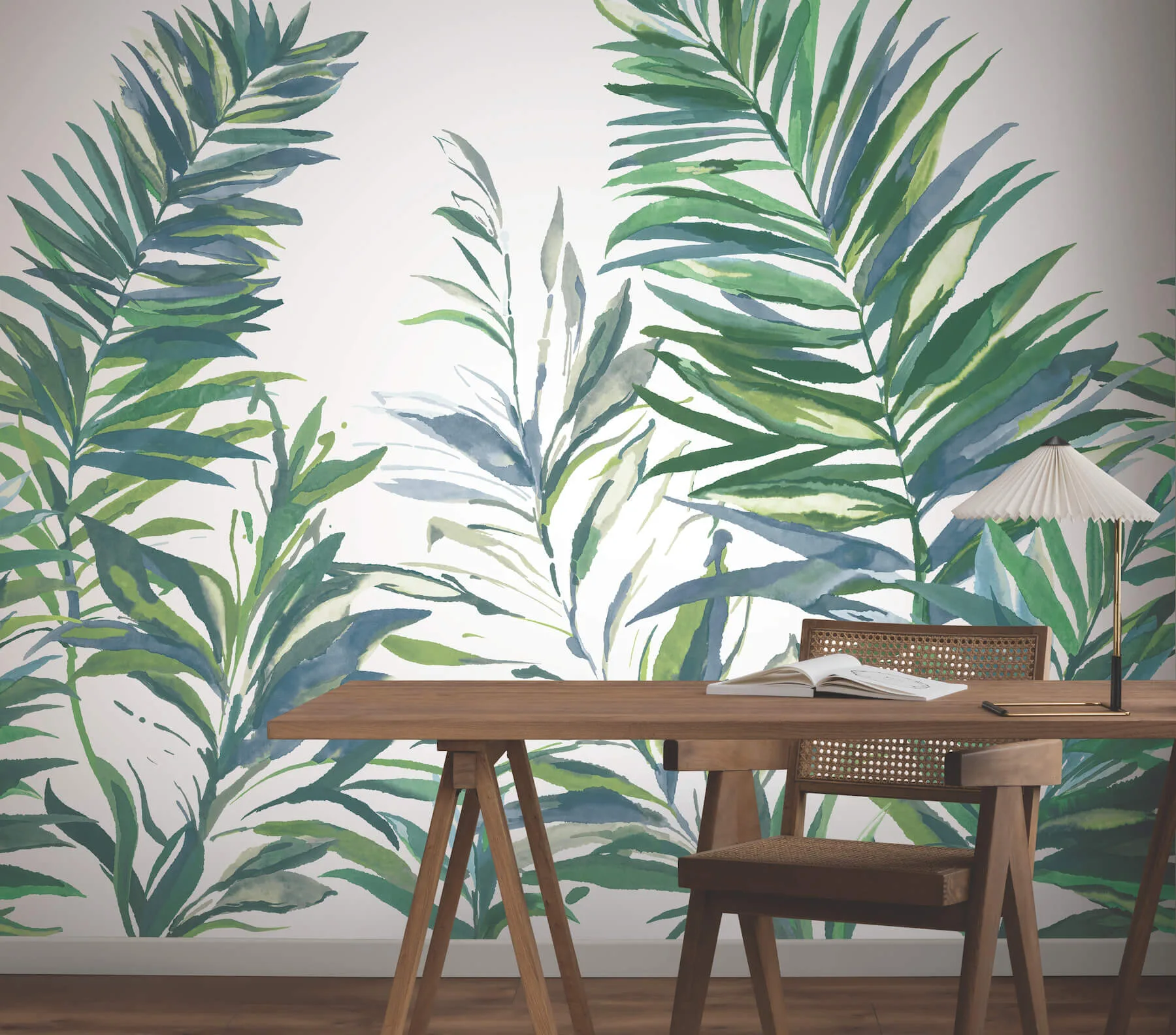 York Wallcoverings Swaying Palms - Green & Blue Wallpaper | Buy Online York Wallcoverings Swaying Palms wallpaper, color Green & Blue, SKU GN2546M