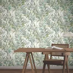 York Wallcoverings Swaying Palms wallpaper, color Olive & Aegean, SKU GN2542