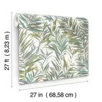 York Wallcoverings Swaying Palms wallpaper, color Olive & Aegean, SKU GN2542