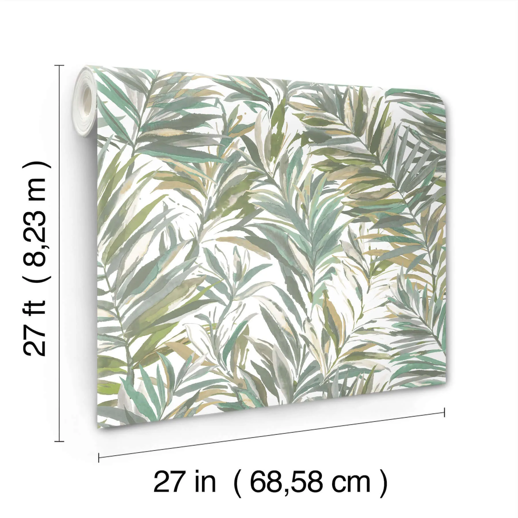 York Wallcoverings Swaying Palms wallpaper, color Olive & Aegean, SKU GN2542