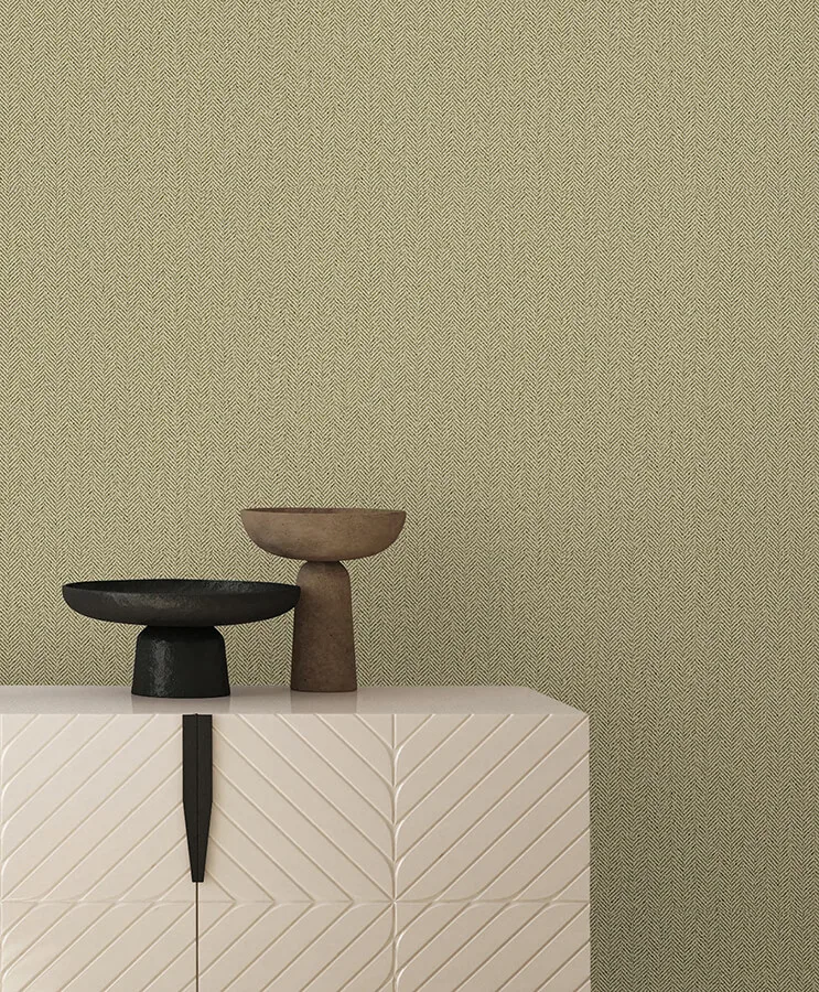 York Wallcoverings Tailored Chevron wallpaper, color Green, SKU SI26136