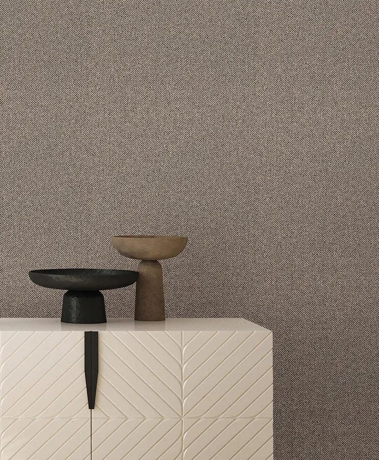 York Wallcoverings Tailored Chevron wallpaper, color Latte, SKU SI26134