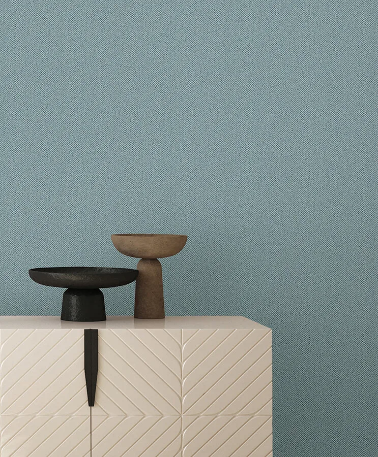 York Wallcoverings Tailored Chevron wallpaper, color Sky Blue, SKU SI26135