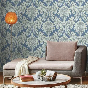 York Wallcoverings Tapestry Damask wallpaper, color Blue, SKU GR6024